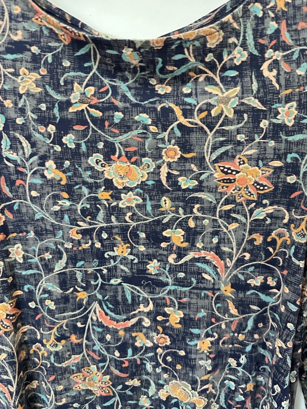 Peruvian Connection S cotton-modal modern floral long sleeve midi dress - Picture 4 of 15